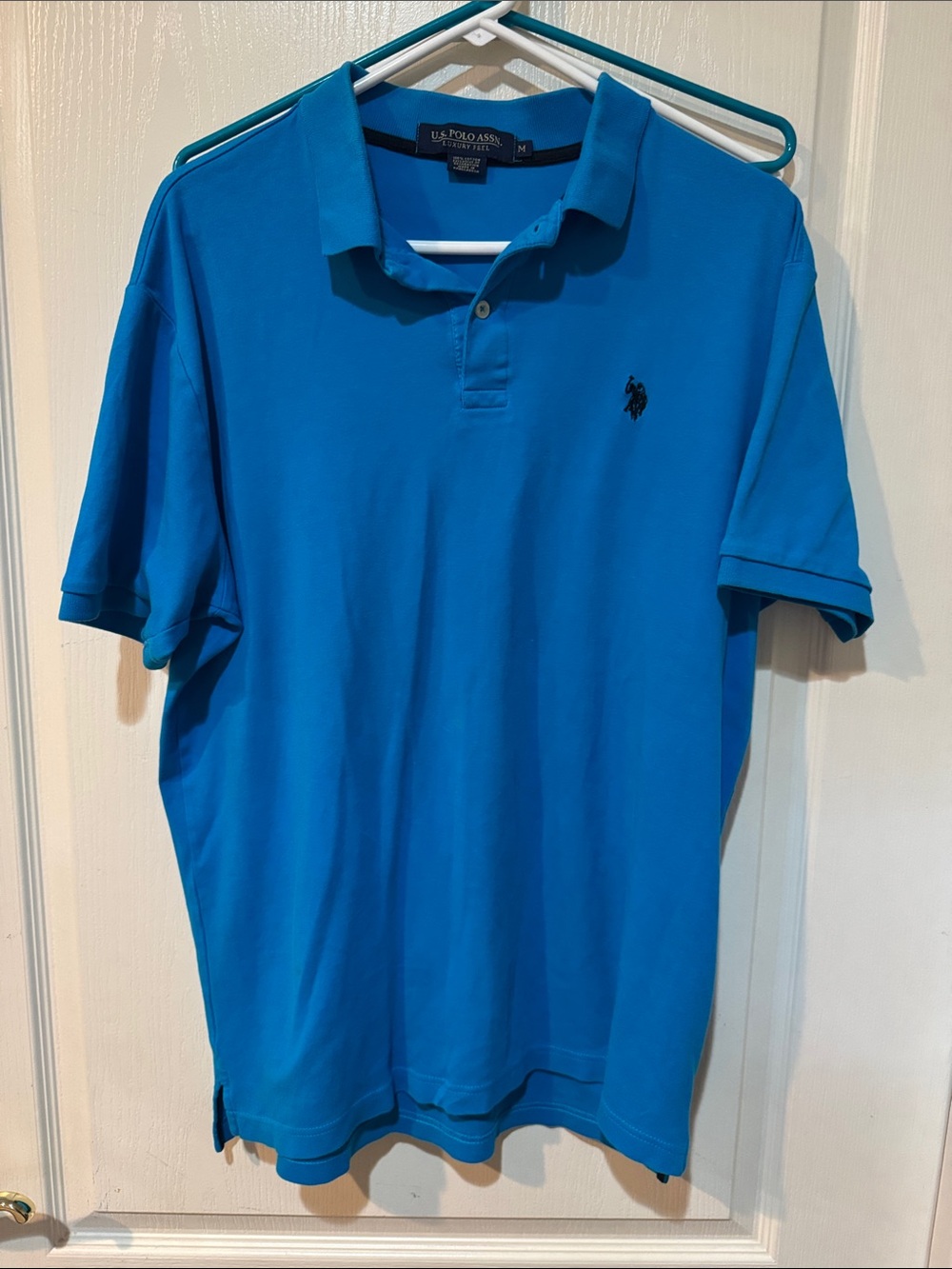 U.S. Polo Assn. Men's Polo Shirt - Bright Blue with Navy Logo